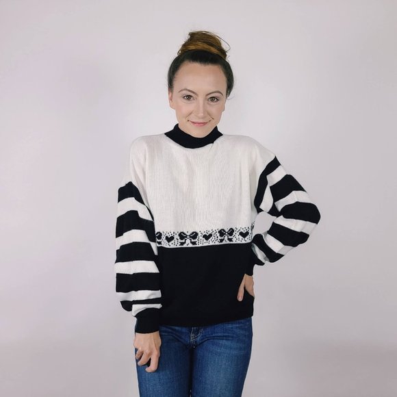 Morgan Square Sweaters - Vintage Morgan Square Mock Neck Grandma Sweater